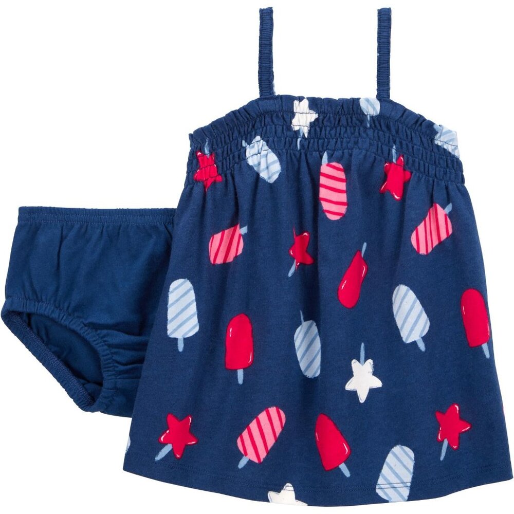 Carters Baby Girl Newborn Popsicle Dress & Diaper Cover 2-Piece Set NWT